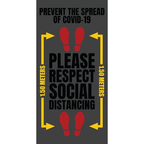 Mat met Engelse opdruk 'PLEASE RESPECT SOCIAL DISTANCING' - Notrax