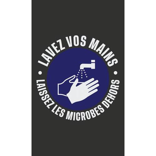 Mat Imperial Lavez vos mains grijs- Frans