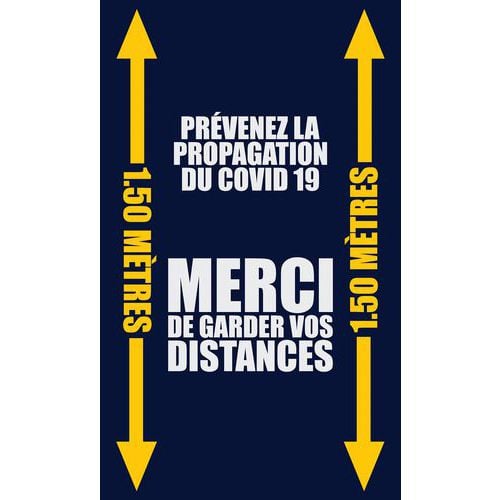 Mat - Washable - met opdruk - MERCI DE GARDER VOS DISTANCES- Frans