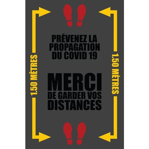 Mat - Washable - met opdruk - MERCI DE GARDER VOS DISTANCES- Frans