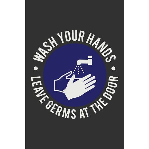 Wasbare mat, opdruk Wash hands - Engels.