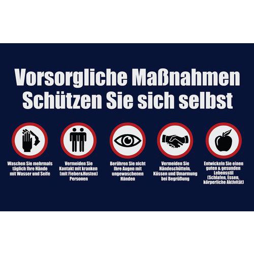 Mat - Washable - met opdruk-Hygienemaßnahmen-Duits-Notrax