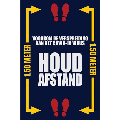 Mat met Nederlandse opdruk 'HOUD AFSTAND' - Notrax