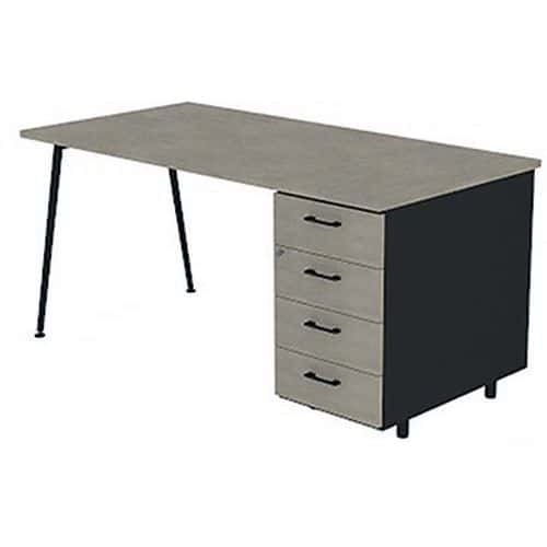 Bureau met ladeblok 120x80 HB 4 laden - Quadrifoglio