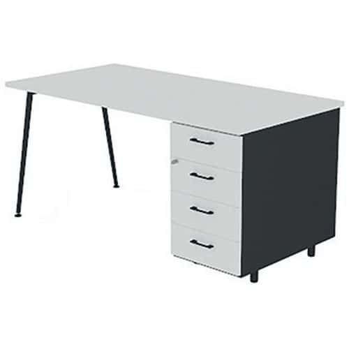 Bureau met ladeblok 120x80 HB 4 laden - Quadrifoglio