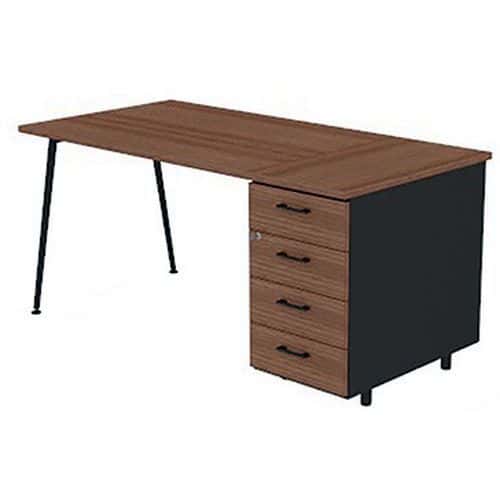 Bureau met ladeblok 120x80 HB 4 laden - Quadrifoglio