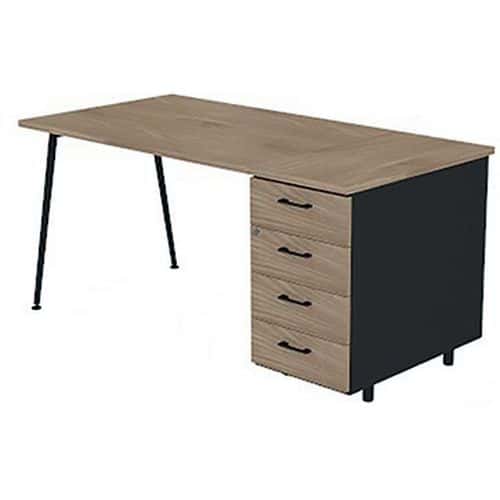 Bureau met ladeblok 120x80 HB 4 laden - Quadrifoglio