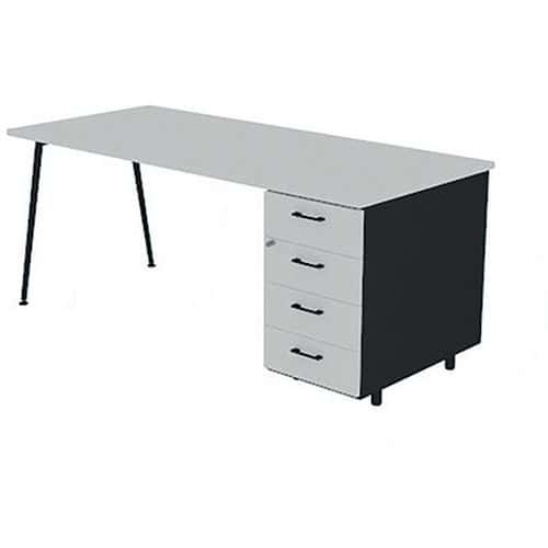 Bureau met ladeblok 140x80 cm HB 4 laden - Quadrifoglio