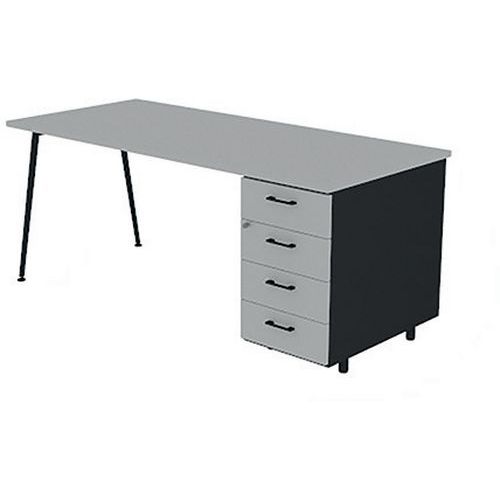 Bureau met ladeblok 140x80 cm HB 4 laden - Quadrifoglio