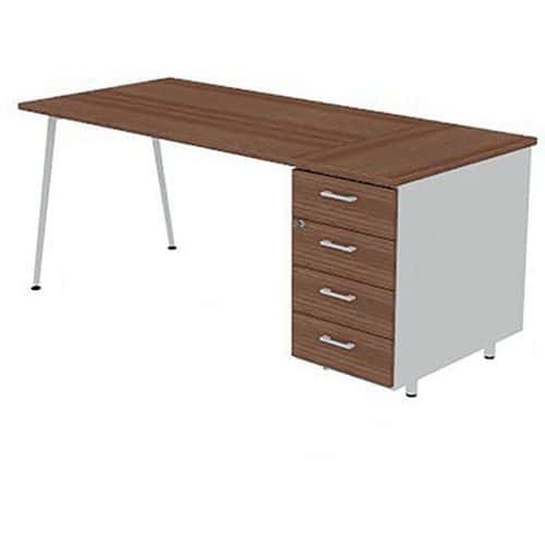 Bureau met ladeblok 140x80 cm HB 4 laden - Quadrifoglio