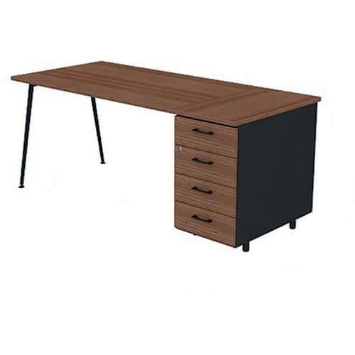 Bureau met ladeblok 140x80 cm HB 4 laden - Quadrifoglio