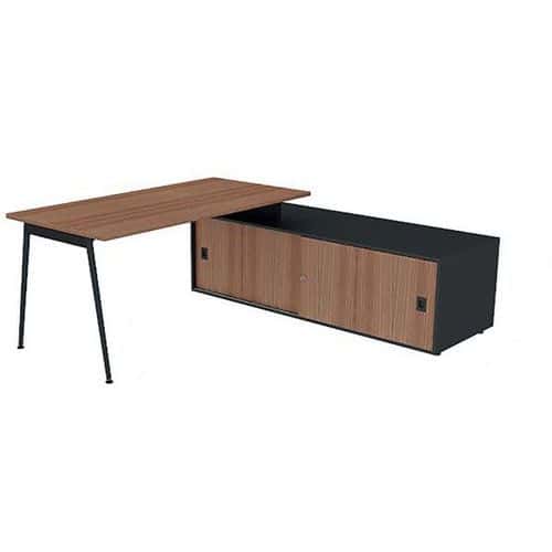 Bureau met schuifdeurkast 160x80 cm - Quadrifoglio