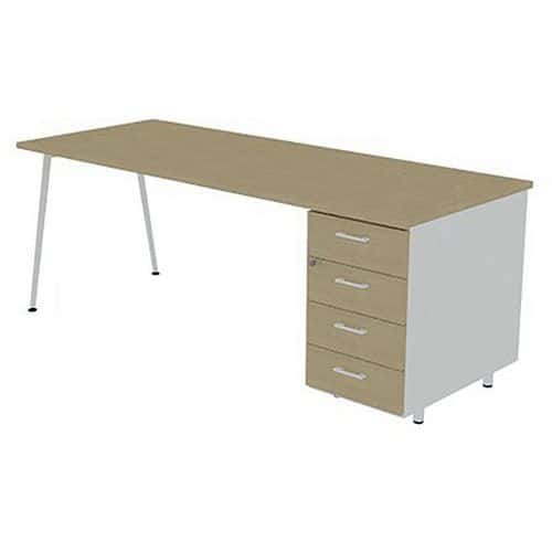 Bureau met ladeblok 160x80 cm HB 6 laden - Quadrifoglio