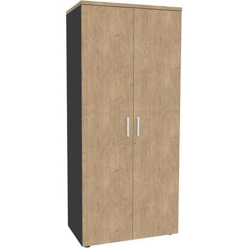 Hoge kast Urban met glanzende handgreep 180x80 cm 4 legborden - te monteren