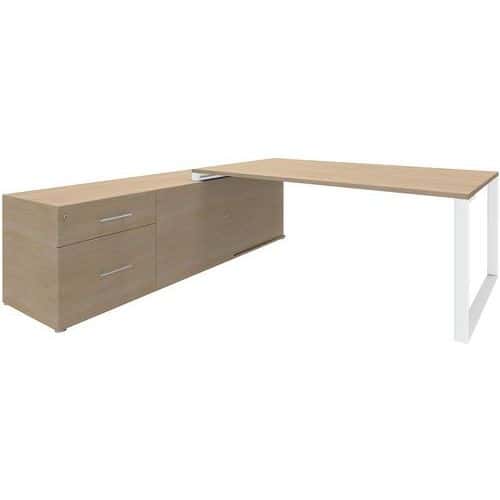 Bureau B180xD100 cm op ladeblok linkerzijde 200x60 cm