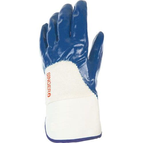 Handschoen zware nitril coating blauw - Singer