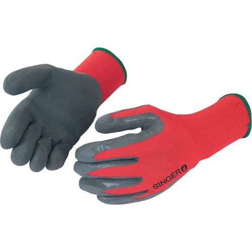 Handschoen polyamide Latex gecoat - Singer