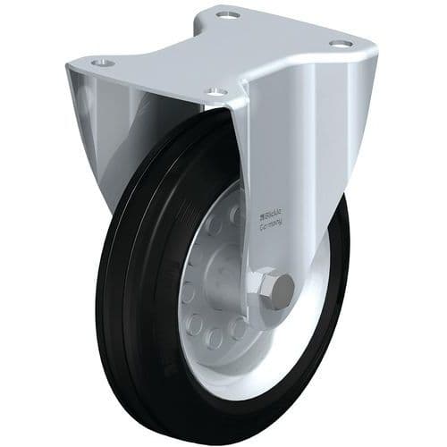 Vast stalen wiel, rubberband, aluminium velg - Blickle