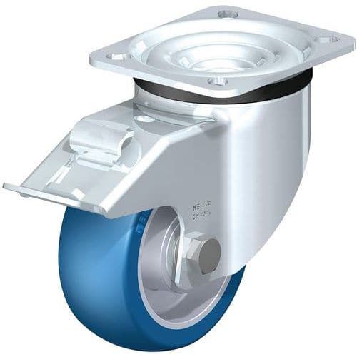 Stalen zwenkwiel, PU-band Besthane® Soft, aluminium behuizing- Blickle