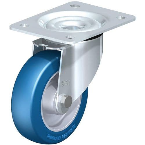 Stalen zwenkwiel, PU-band Besthane® Soft, aluminium behuizing- Blickle