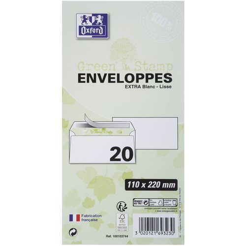 Gerecyclede zelfklevende envelop 90 g - Oxford