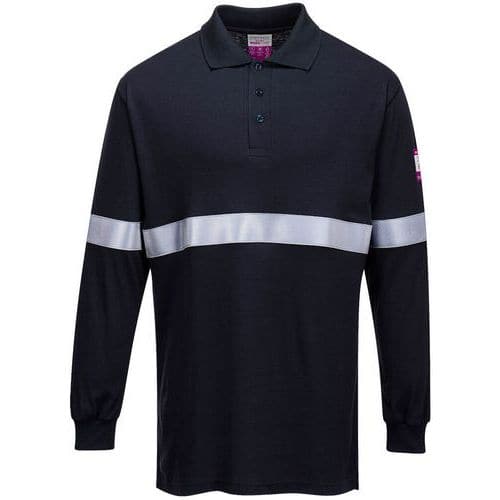 Poloshirt met reflecterende striping lange mouw FR03 Portwest