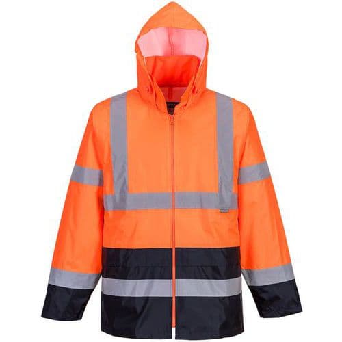 Regenjack Klassiek Tweekleuren Hi-Vis Blauw/oranje H443 Portwest