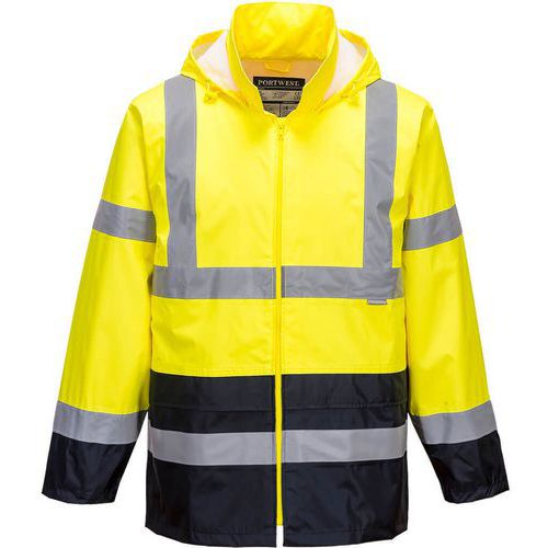 Regenjack Klassiek Tweekleuren Hi-Vis Blauw/geel H443 Portwest