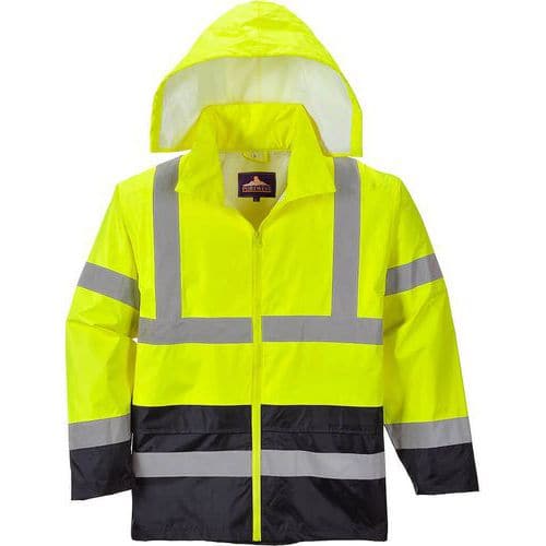 Regenjack Klassiek Tweekleuren Hi-Vis Zwart/geel H443 Portwest