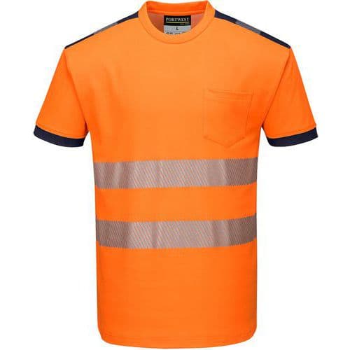 T-shirt Korte Mouw PW3 Hi-Vis Vision Blauw/oranje T181 Portwest