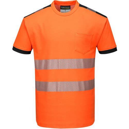 T-shirt Korte Mouw PW3 Hi-Vis Vision Zwart/oranje T181 Portwest