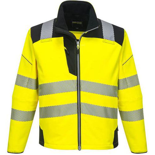 Jack Softshell PW3 Hi-Vis Zwart/geel T402 Portwest