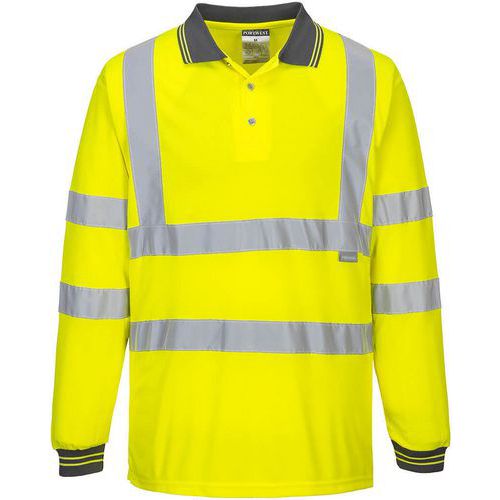 Poloshirt Lange Mouw Hi-Vis Geel S277 Portwest