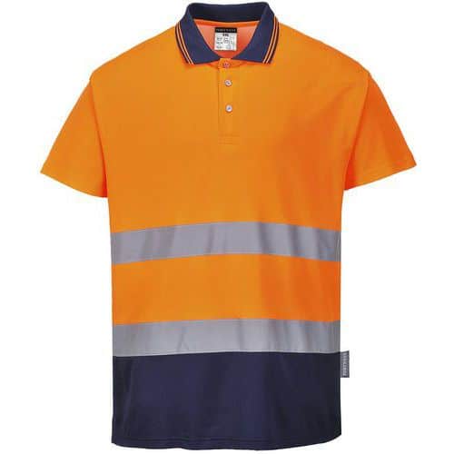 Polo Comfort Katoen Tweekleuren Blauw/oranje S174 Portwest