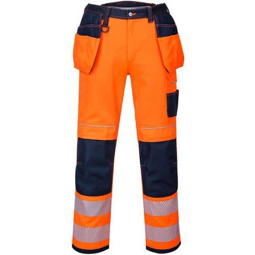 Werkbroek PW3 Hi-Vis Blauw/oranje T501 Portwest