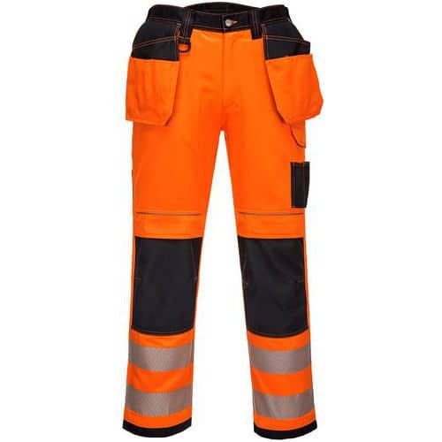 Werkbroek PW3 Hi-Vis Zwart/oranje T501 Portwest