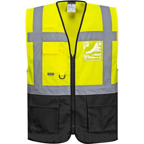 Vest Executive Warsaw Zwart/geel C476 Portwest