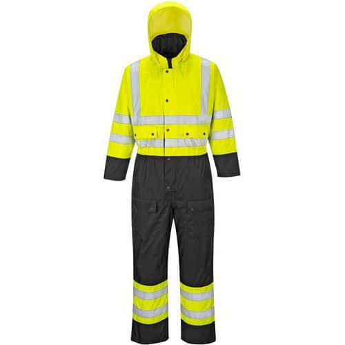 Overall Tweekleuren Hi-Vis Gevoerd Zwart/geel S485 Portwest