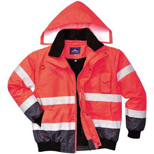 Bomberjack Contrast Hi-Vis Rood C465 Portwest