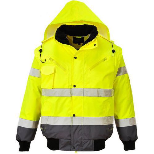 Bomberjack Contrast Hi-Vis Grijs/geel C465 Portwest