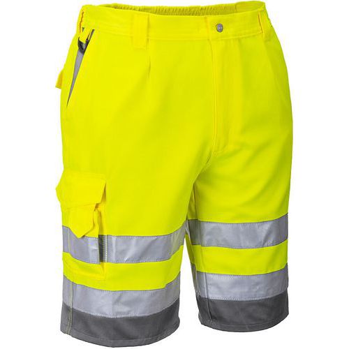 Broek Kort Hi-Vis Polykatoen Grijs/geel E043 Portwest