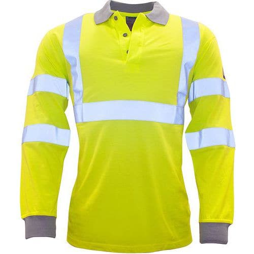 Poloshirt met lange mouw Vlamvertragend Antistatisch Hi-Vis FR77