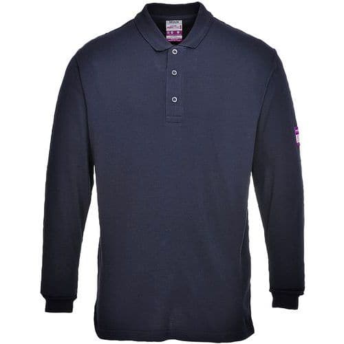 Poloshirt met lange mouw Vlamvertragende Antistatische Blauw Portwest