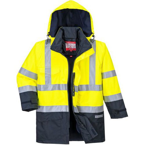 Regenjack Multi-Beschermend Bizflame Hi-Vis S779 Blauw/geel Portwest