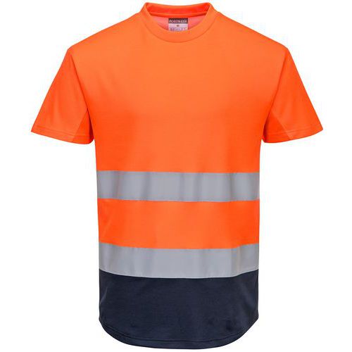 T-shirt Tweekleurig Mesh Blauw/oranje C395 Portwest