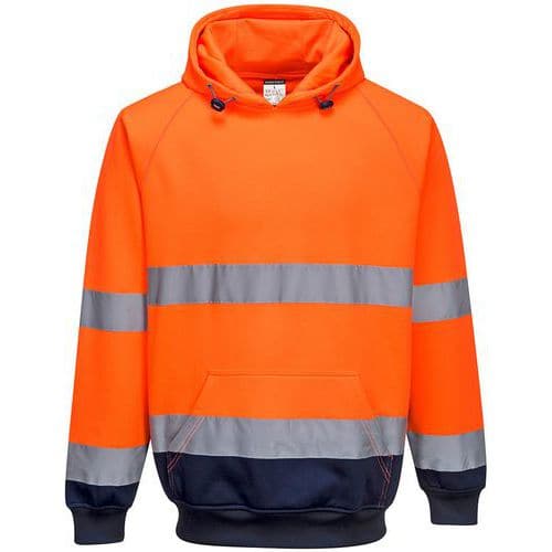 Sweatshirt met capuchon Tweekleurig Blauw/oranje B316 Portwest