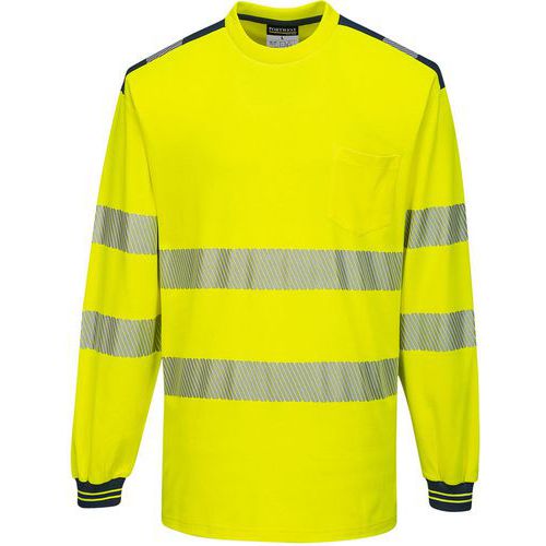 T-shirt met lange mouw PW3 Hi-Vis T185 Blauw/geel Portwest