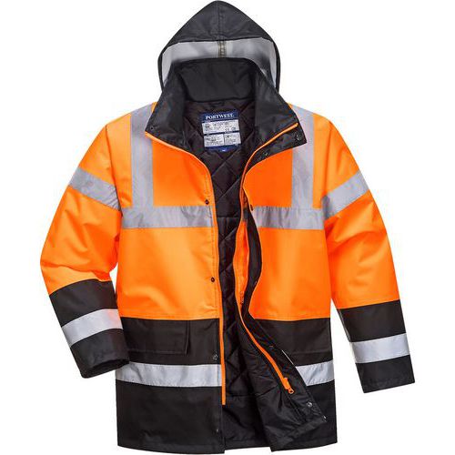 Parka Tweekleuren Hi-Vis Zwart/oranje S467 Portwest