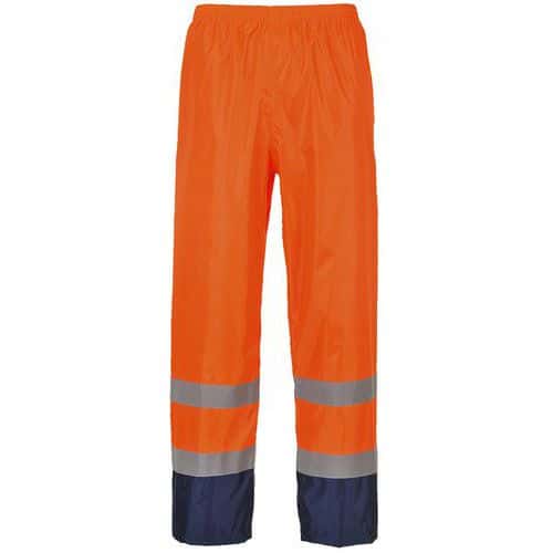 Regenbroek Klassiek Tweekleuren Hi-Vis Blauw/oranje H444 Portwest