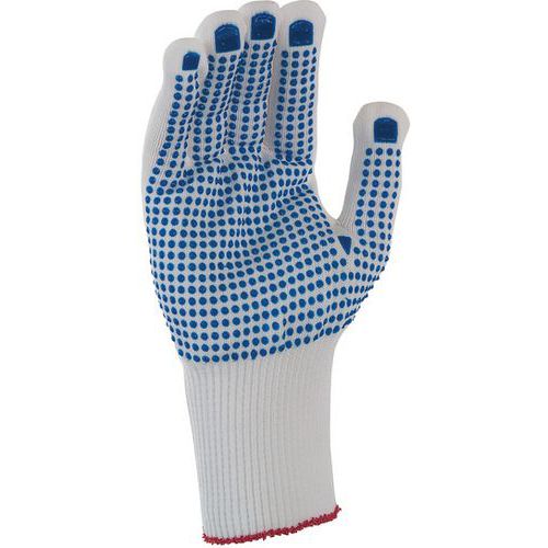 Handschoen van elastische polyamide met blauwe PVC noppen - Singer